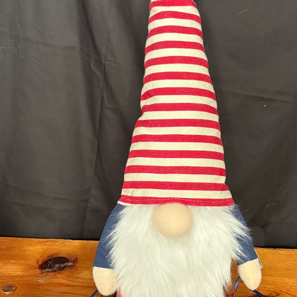 Striped Red and White Gnome Decor